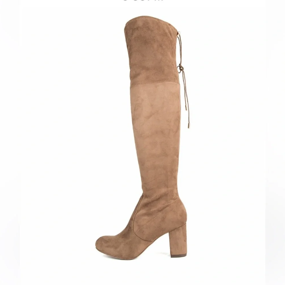 NWOT Shiekh Bonita medium Brown Over-the-Knee Soft faux suede Boots size 8.5